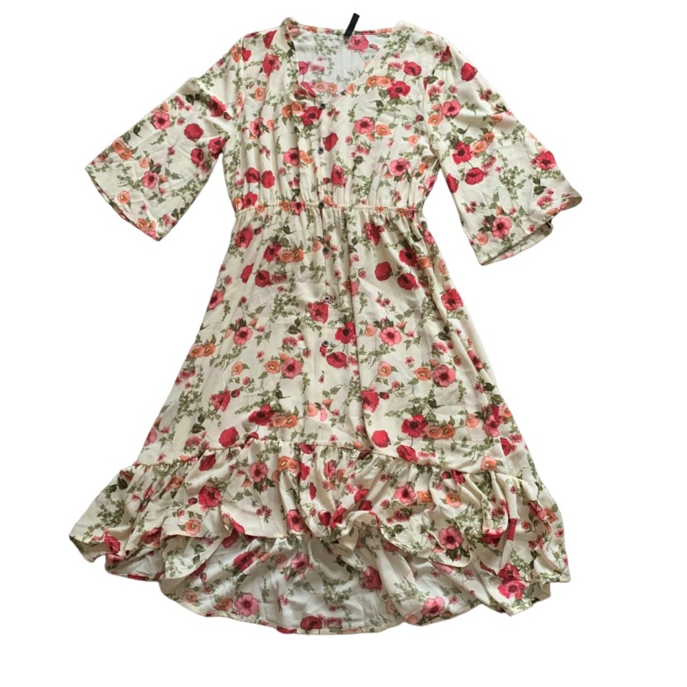 Hi-low Floral Print Dress